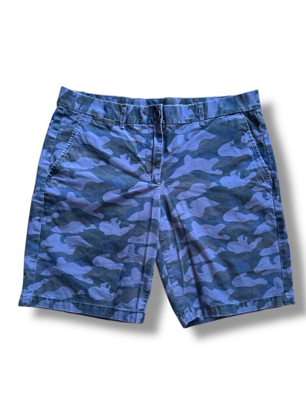 Khakis By Gap Blue Camouflage Boyfriend Roll-Up Shorts Women’s Size 8 Bermudas